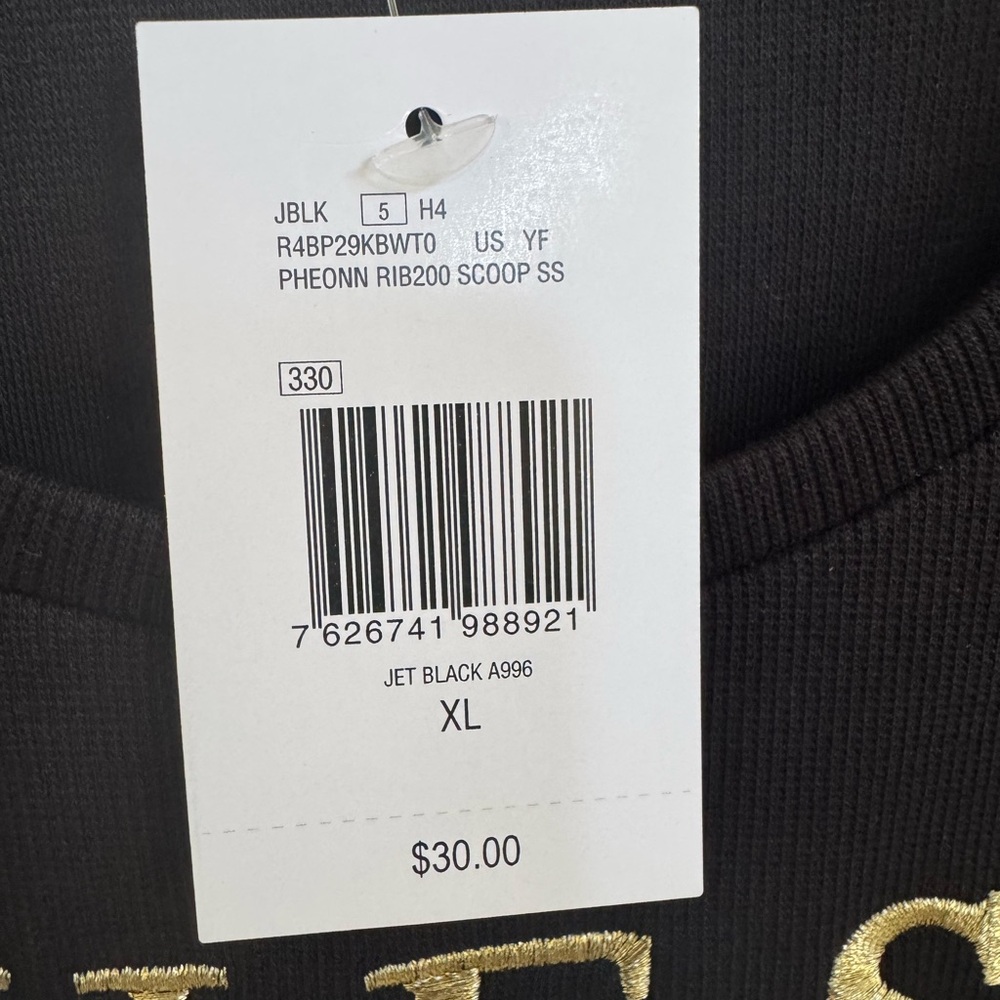Guess Embroidered Logo Ribbed T-Shirt - Picture 4 of 5